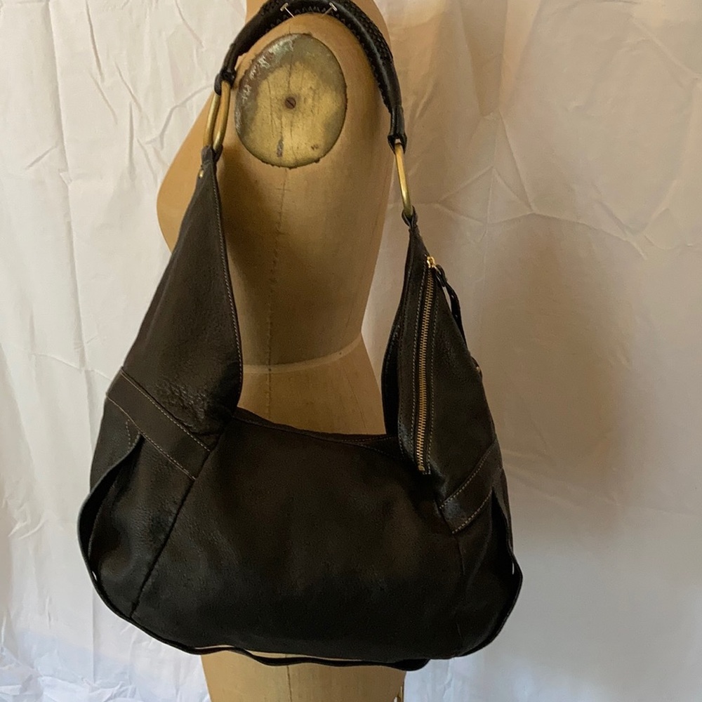 Y2K Large black leather HOBO